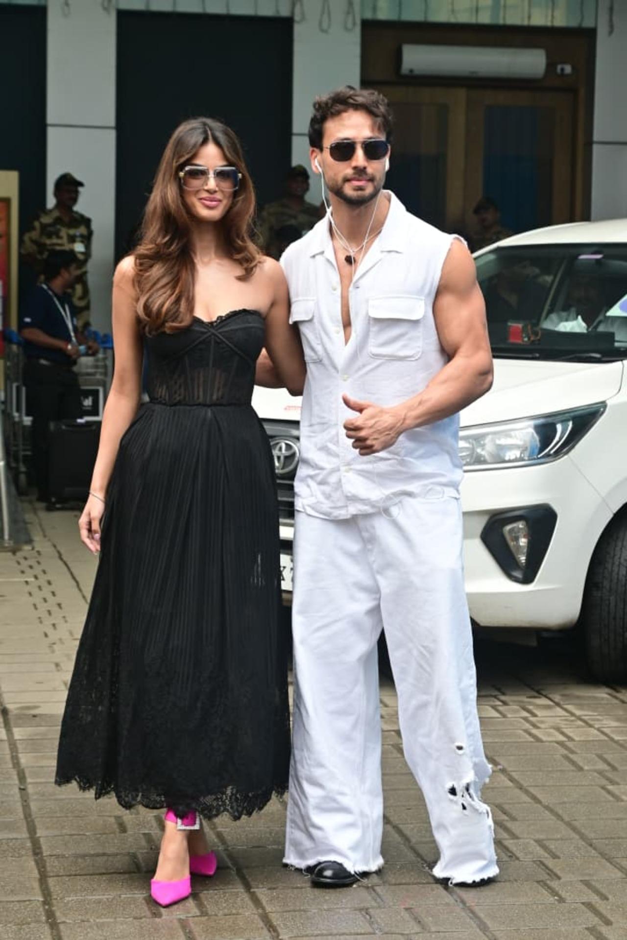 Action star Tiger Shroff was spotted at the private airport with Baaghi 4 co-star Harnaaz Sandhu. The actors were jetting off to Pune for promotions of the film. 